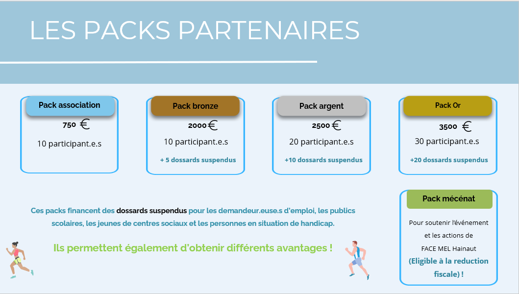 Les Packs partenaires - Jeux de la Diversité - FACE MEL HAINAUT